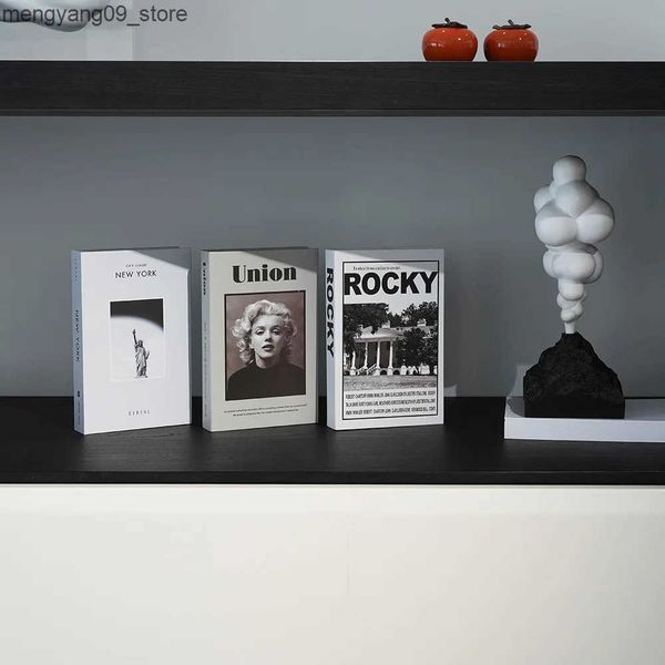 Other Home Decor 2024 New Luxury Fold Fake Books for Decoration Fashion Creative Storage Box Desktop Decoration Coffee Table Books Home Deco