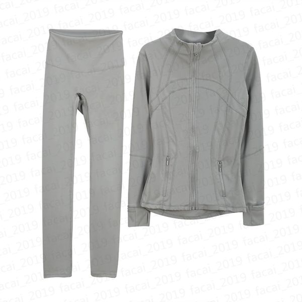 Women Yoga Two Piece Sets Suit Fitness Leggings High Waist Sports Jackets Zip Up Coat Elastic Sportswear Gym Suits Workout Tracksuits c4