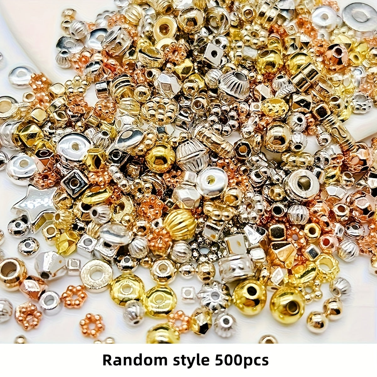 TEMU 500-250pcs 4-8mm Spacer Seed Acrylic Beads - Mixed Beads For Jewelry Making, Diy Bracelets, Necklaces & Earrings - Durable Acrylic Beads With