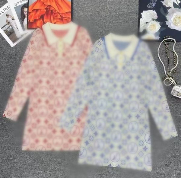 Women&#039;s casual dress 2024 autumn-winter new POLO collar jacquard women&#039;s knitted skirt luxury brand women&#039;s dress