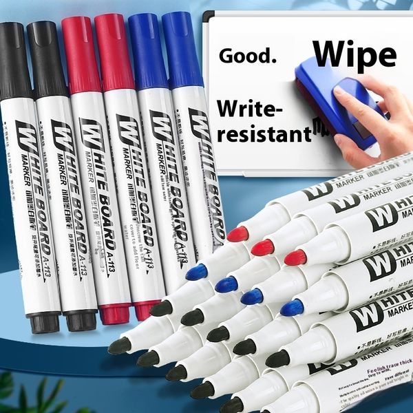 Whiteboard teacher&#039;s writing erasable blackboard easy to erase marker pen, red, blue, black, inkable drawing board pen