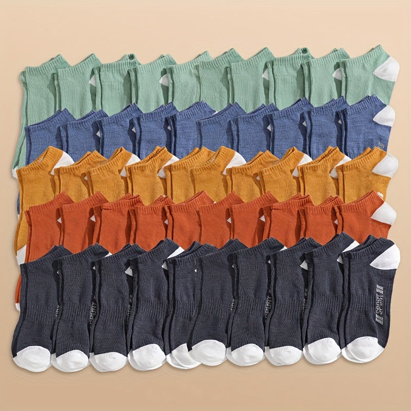 TEMU 50 Pairs Of Socks Men's Socks Deodorant Wicking Tube Thin Socks Low-top Invisible Tube Socks Men's Socks