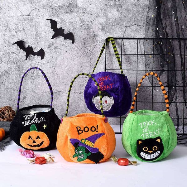 Candy Kindergarten Hand-Held Halloween Pumpkin Children&#039;s Scene Decoration Gift Bag Cloth Hand Bags 0907 s