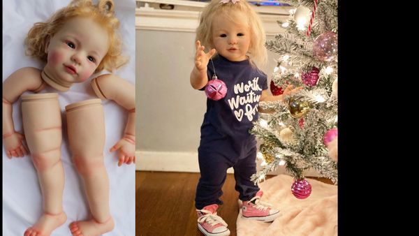 Dolls FBBD 30inch Already Painted Reborn Baby Doll Vito Standing Vision With Hand Rooted Hair Unassemble Kit For Children 230731