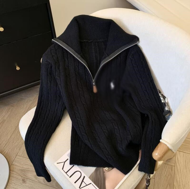 Womens Luxury Sweater Designer Pullover For Woman Fashion Turtleneck Autumn Long Sleeve Cardigan Logo pony Embroidery Coat Lady Jacket