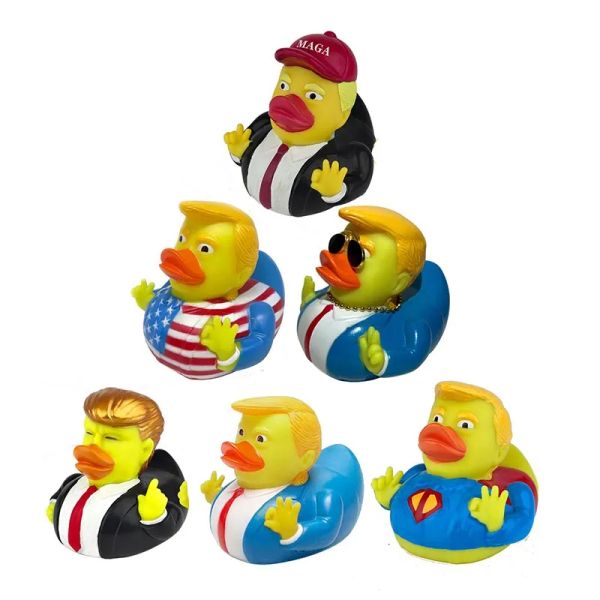 Creative PVC Flag Trump Duck Favor Bath Ating Water Toy Party Supplies Funny Toys Gift