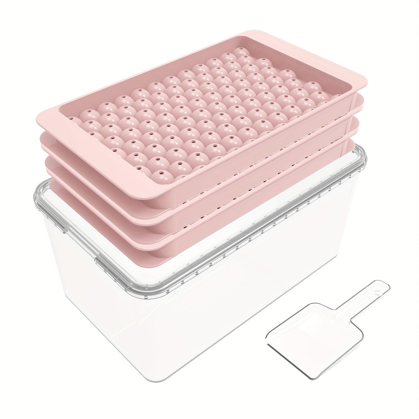 TEMU Wibimen Mini Ice Cube Trays With Lid & Bin, 104pcs X 3, 0.45" Small Ice Cubes For Coffee, Juice, Soda, Freezer-friendly