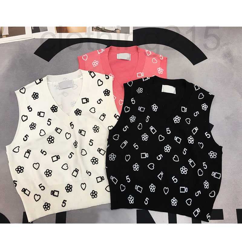 Women&#039;s Tanks & Camis Designer 2023 Fashion Design Spring Summer Sweet Sweaters V-neck Sleeveless Knitted Vest All-match Casual Elegant 3 Color