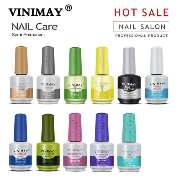 Vinimay Base top coat gel nail polish acid free primer mixed with semi permanent matte top Sonax nail reinforced rubber base 241008