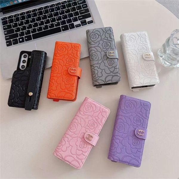 Beautiful Camellia magnetic suction leather case Luxury iPhone Case with Card Holder for samsung Z fold 6 5 4 3 Z FLIP 6 FLIP5 FLIP4 Cover m