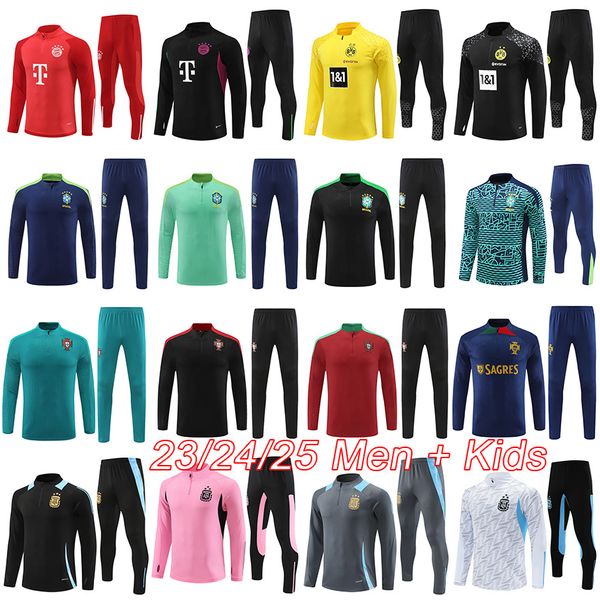 BrasilS BayernS mens tracksuits KROOS kids football kits 2024 portugals soccer tracksuit ArgentinaS football tracksuit training kit 23 24 25