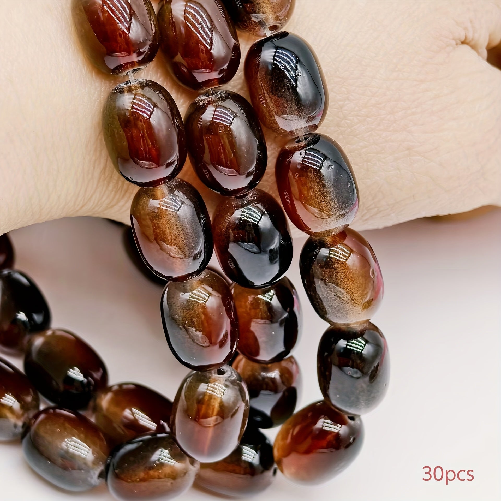 TEMU 30pcs Painted Beads 14mm Glass Beads Diy Loose Beads For Bracelets, Suitable For Necklaces, Earrings, And Gifts For And Mothers