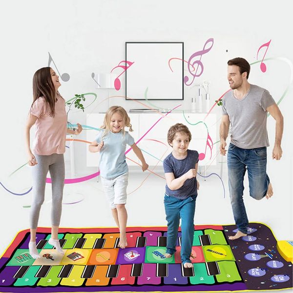 Baby Music Carpet Piano Keyboard Mat with Animal Sound Kids Touch Play Game Rug Musical Instrument Educational Toys for Children 241204
