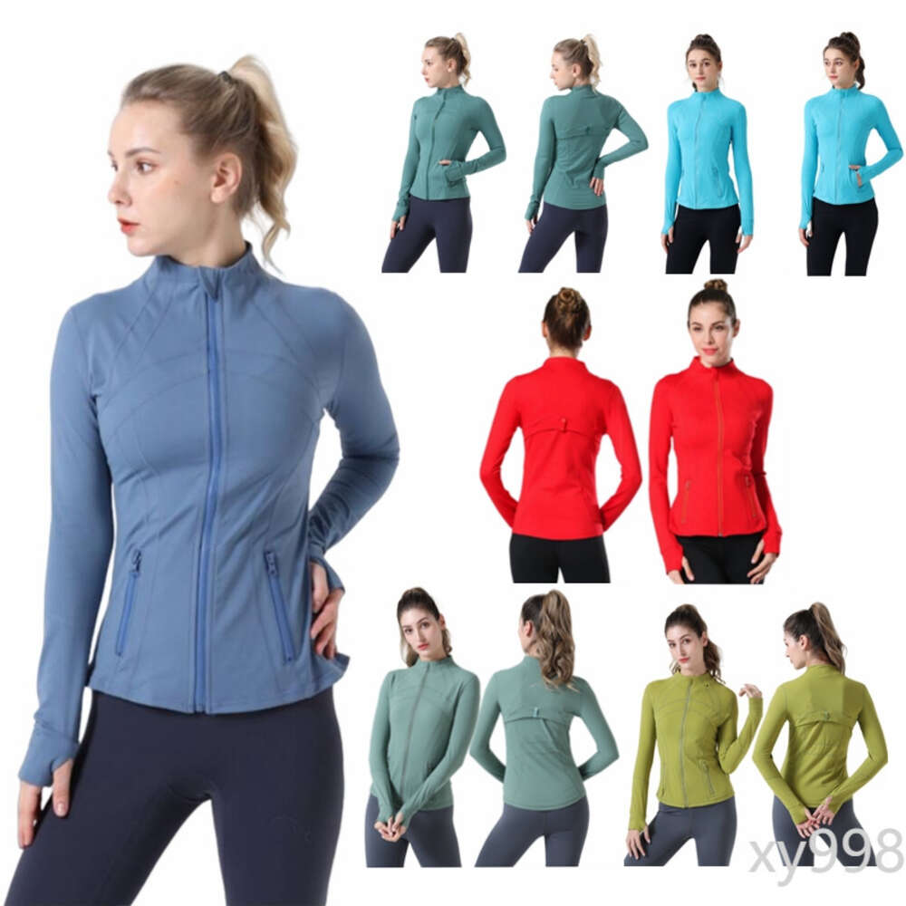 Womens Yoga Jacket Woman Workout Sport Coat Fitness Gym Jacket Quick Dry Activewear Running Sports Top Solid Zip Up Training Sweatshirt Sportswear