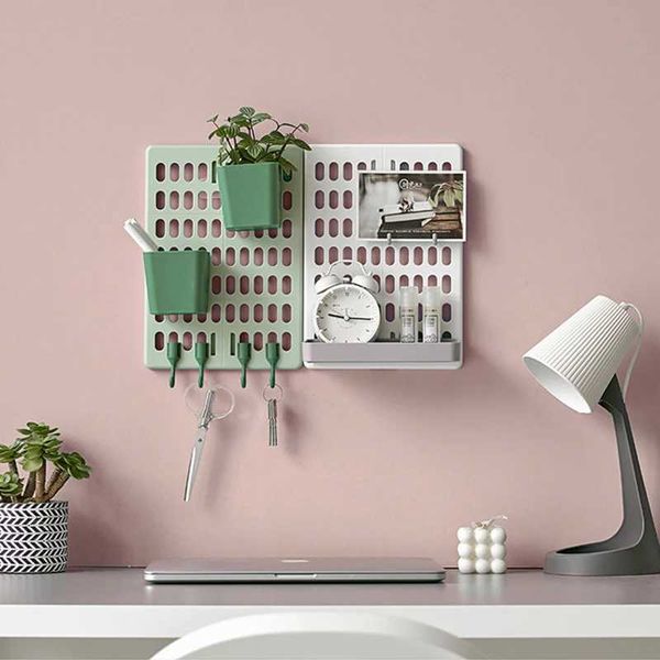 Storage Holders Racks Multi-layer Kitchen Rack Floor Wall Hanging Storage Holders Home Hole Board Shelf Free Perforation Finishing Storage O