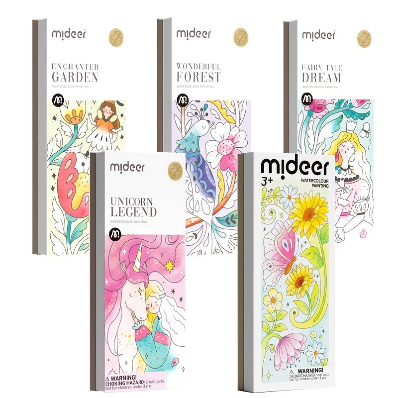 TEMU Mideer Books For Kids Ages 4-8, Pocket Watercolor Painting Book Kit For Toddlers, 5 Pack