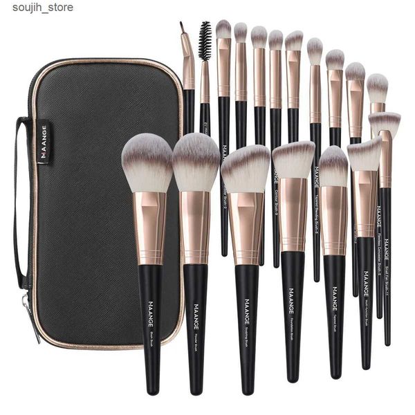 Makeup Brushes Maange 18Pcs Makeup Brushes Storage Set Soft Bristles Foundation Brushes Eyeshadow Blusher Concealer For Women Beginner Kit L