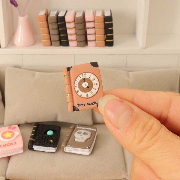 3-4Pcs 1 12 Dollhouse Vintage Miniature Book Model Notebook Mini Grimoire Coffee Cup Set Pretend Play Doll House Furniture Decor Y240807