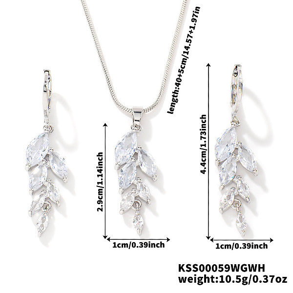 Pendientes y collares de rhinestone de latón de estilo europeo y americano de moda para mujeres