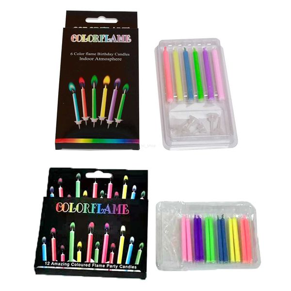 6pcs-12pcs Romantic Candles Novelty Decorations Cake Candles Environmentally Friendly Colorful Flames Candles for Party FestiveXJ240730