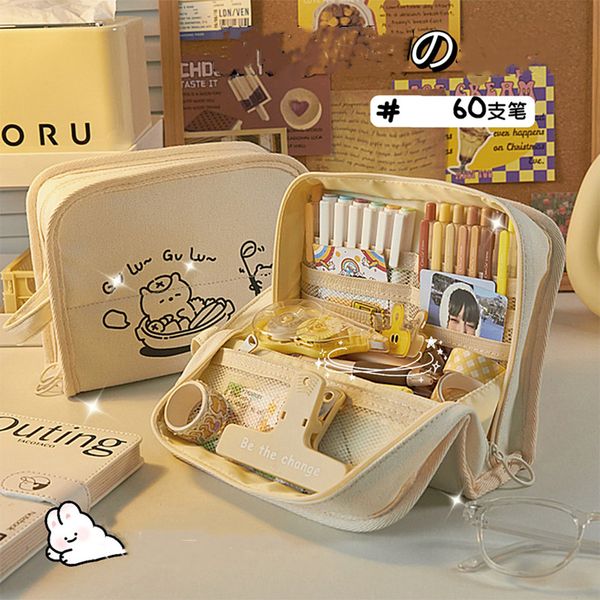 Pencil Case Korean Stationery Pencils Cases Big Bags For Girls Estuches Estojo Escolar Kawaii Bear Pencilcases Productos Trousse