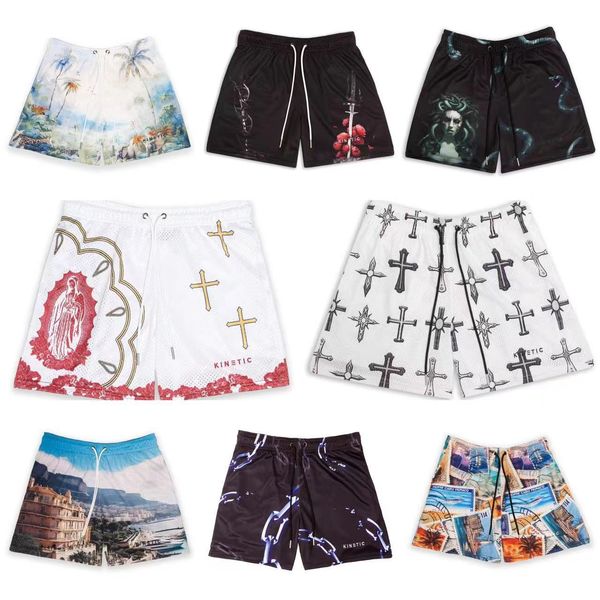 Tide Summer New Sports Sports Fitness Running Basketball Quatro shorts Fluxo de maré rápido de uma geração de uma peça