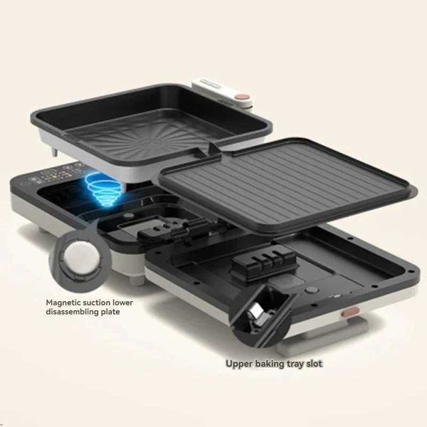 The upper and lower plates of the electric baking tray can be disassembled and cleaned to deepen the baking tray B240822