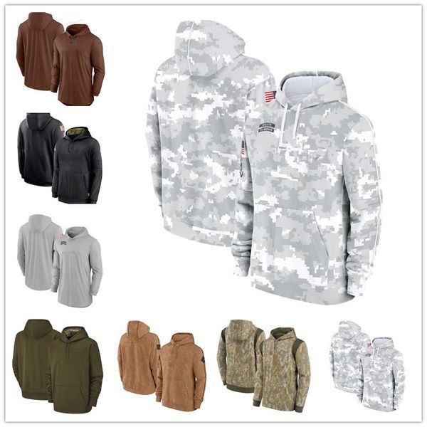 Arctic Camo 2024 Salute to Service Club Fleece Pullover Football Hoodie kids men women 2023 Brown black green Jackets