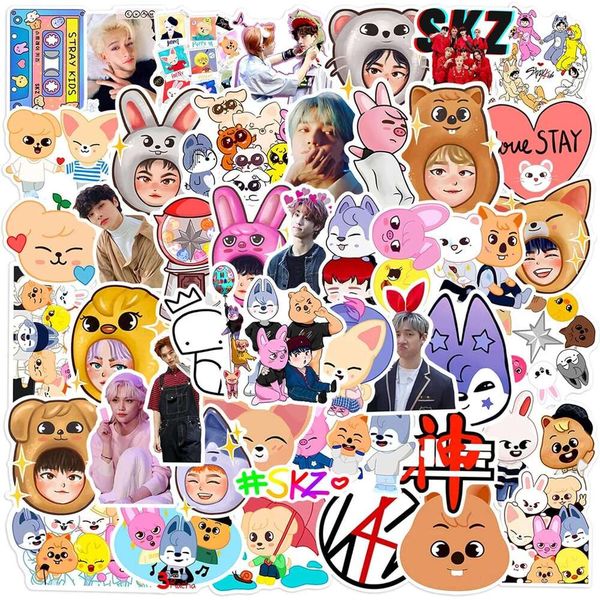 50 Pcs Popular Stickers Water Bottle Waterproof Vinyl Stray Skzoo Decals for Laptop Tablet Scrapbook (Stray Kids Skzoo)