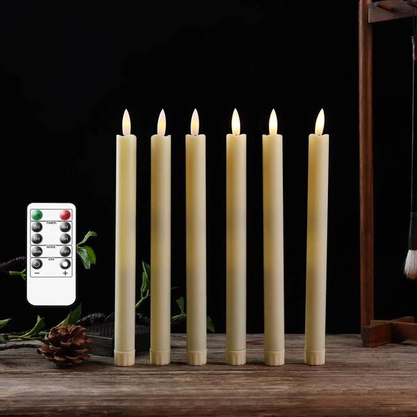 twinkling Christmas LED candles with remote control, 9 &quot;long battery operated warm white decorative candles 182