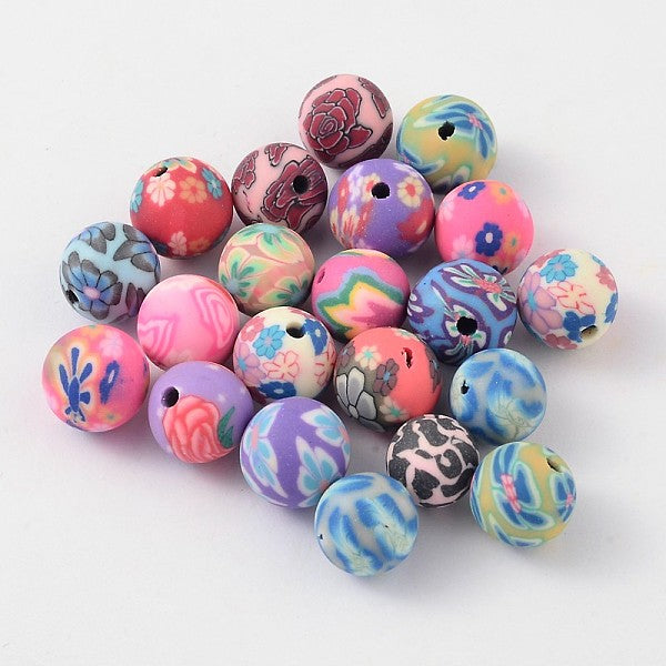 8mm Handmade Polymer Clay Beads