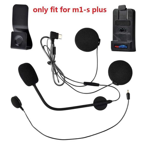 Interphone Earphone Speaker Microphone with Clip Bracket Suit for Fodsports M1-S PlusM1-S Air Motorcycle Helmet Bluetooth Headset Intercom Z