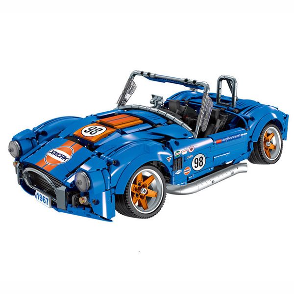Electric RC Car Shelby Cobra 427 Hypercar MOC 022025 1 Classic Retro Sports Model Building Bloc Bric Creative Toy Set for Kids Boys Gift 230