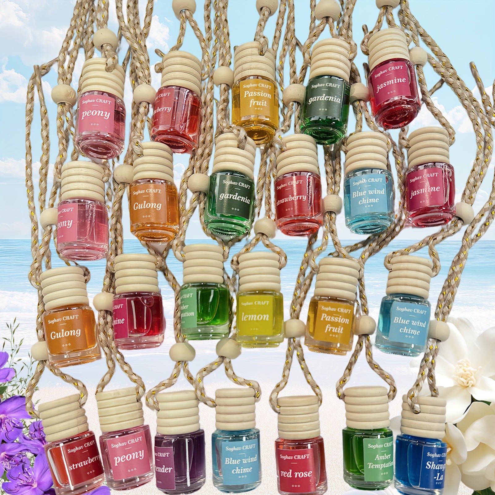 TEMU 24pcs Car Air Freshener, Car Accessories For Women, Long-lasting Sandalwood Scented Diffuser, Car Fragrance, Vehicle Freshener, Car Fragrance