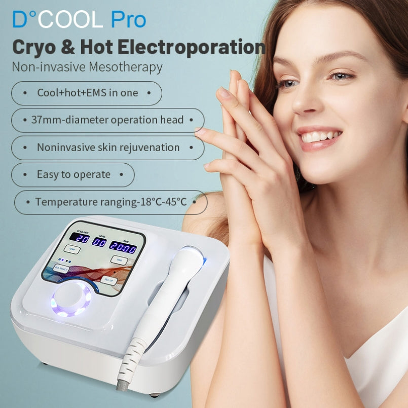 2 in 1 Cool Pro Cold Warm Electroporation Cryo Skin Care Beauty Machine Skin Soothing Cryo Face Cooling Freezing Equipment