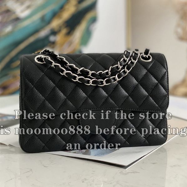 12A All-New Mirror Quality Designer Quilted Bag Small Double Flap Bag 23cm Genuine Leather Chain Bag Caviar Lambskin Handbags Crossbody Purs