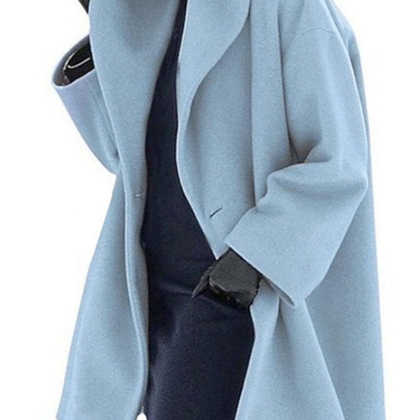 TEMU Plus Size, Women's Oversized Hooded Fleece Jacket - European & Winter Cape Coat With Pockets, Long Sleeve Warm Red Solid Color Casual Outerwear,