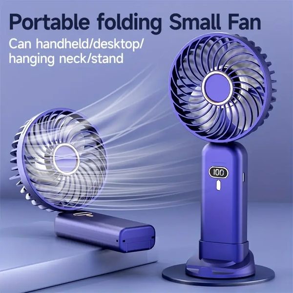 Mini Handheld Fan, USB Desk Fan, Small Personal Portable Table Fan With USB Rechargeable Battery Operated Cooling Folding Electric Fan