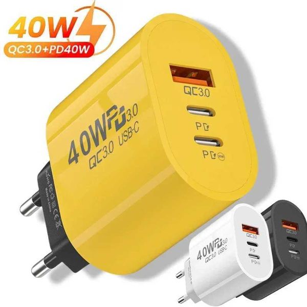 EU-US 40W USB Type C charger with dual PD fast charging adapter suitable for iPhone Xiai fast charging 3.0 charger Y241106