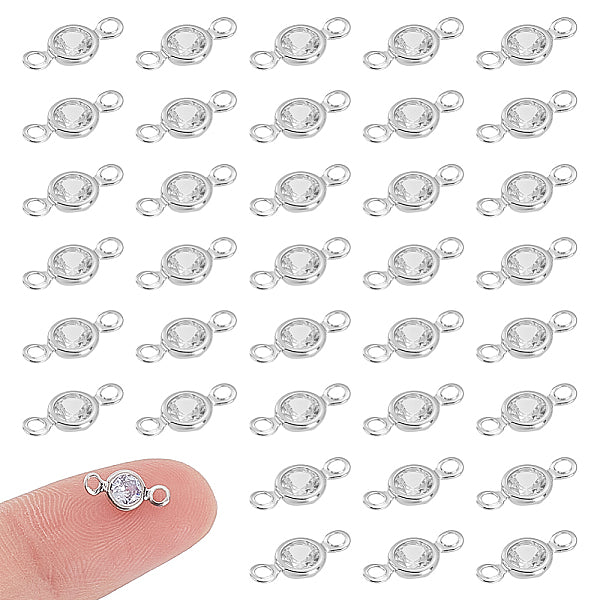 100 Stück Messing Pavé klar Zirkonia Verbinder Charms