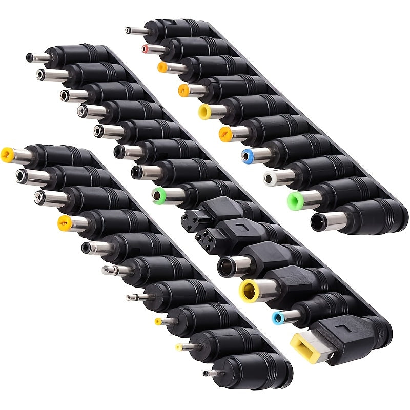 TEMU 34pcs Input Universal Plug Set 5.5mm X 2.1mm Female To Supply Adapter Connector Tips Adapter Kit Input Jack Tips For Dell Asus And Most Laptops