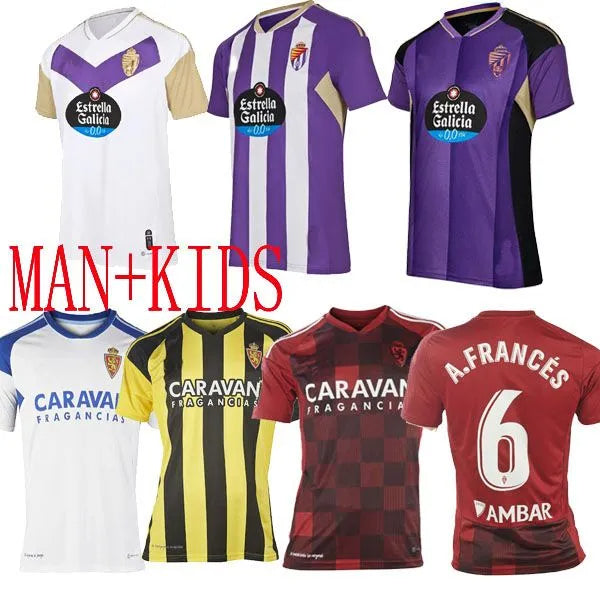 22 23 Real Zaragoza Valladolid Soccer jerseys FRAN GAMEZ 2022 POMBO KAGAWA Football shirts KIDS away camiseta de futbol Weissman FEDE Sergi oscar th