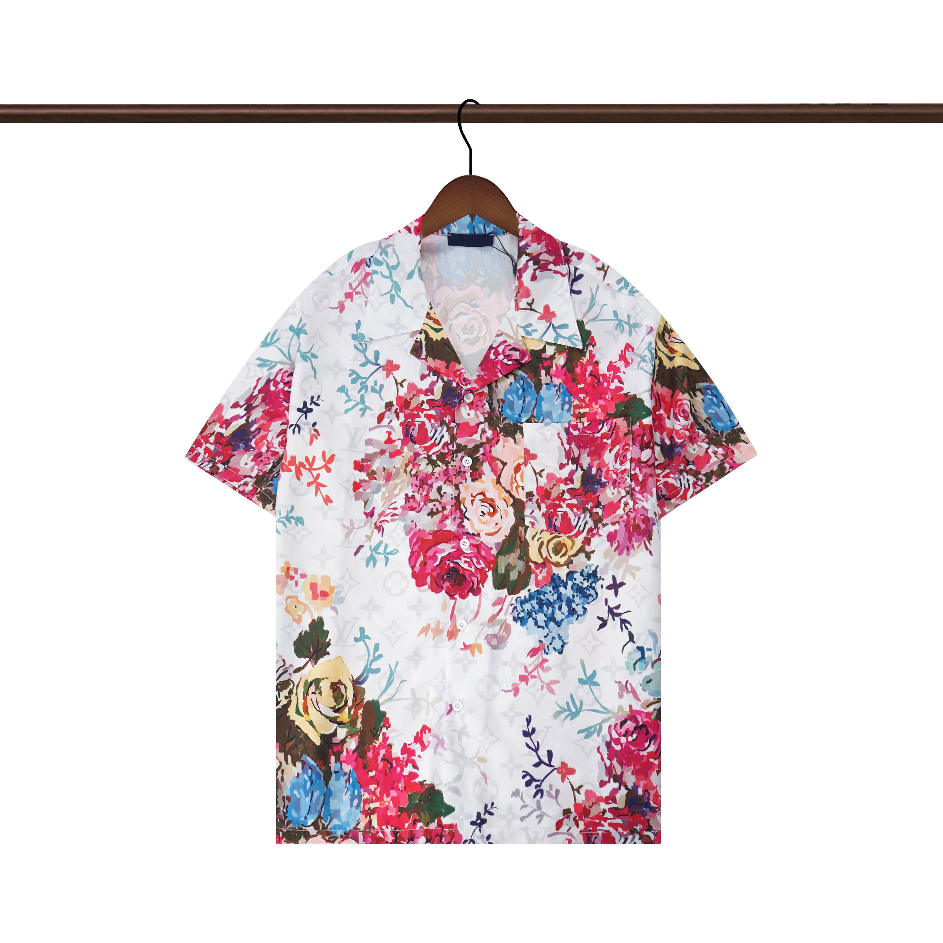 2024 Fashion Summer Designer Men Casual Shirts Short Sleeve Tops Hawaiian Beach Loose Shirts