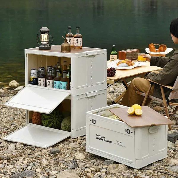 Boxes Storage Bins Outdoor camping folding storage box car food outdoor travel bag equipment desktop software Q240506