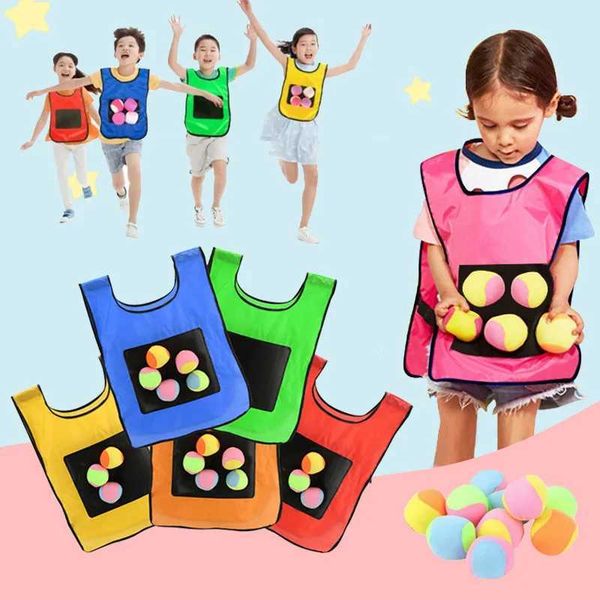 Sand Play Water Fun Childrens Dodge Ball Game Sticky Jersey Set Outdoor Fun Games Sports Throwing Target Game Capture Toy Soft Beach Ball To