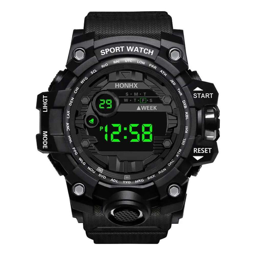 Y12 Men&#039;s Watches Big Dial LED Digital Multifunction Men Sports Watch Alarm Clock Stopwatch Fiess Electronic Wristwatch