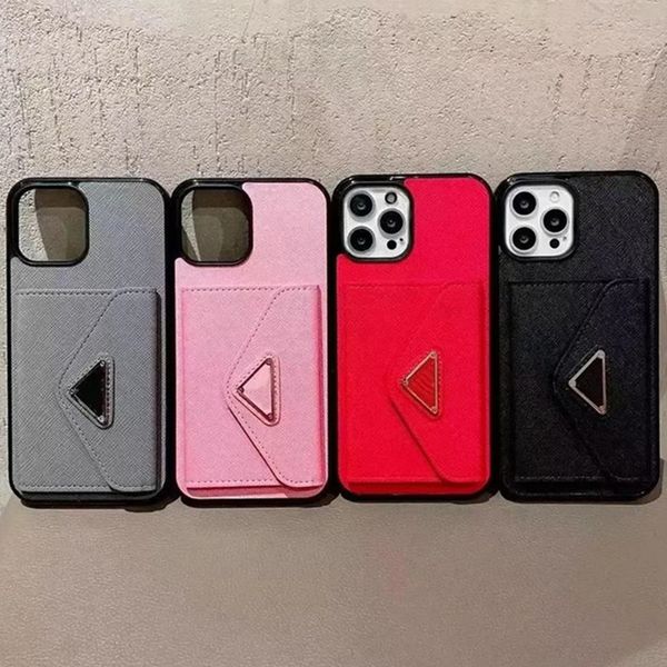 Designer PD Wallet Phone Cases For iPhone 16 Pro Max 15 Plus 14 13 12 11 PD Fashion Purse Card Holder Pocket Bag Triangle nameplate Luxury W