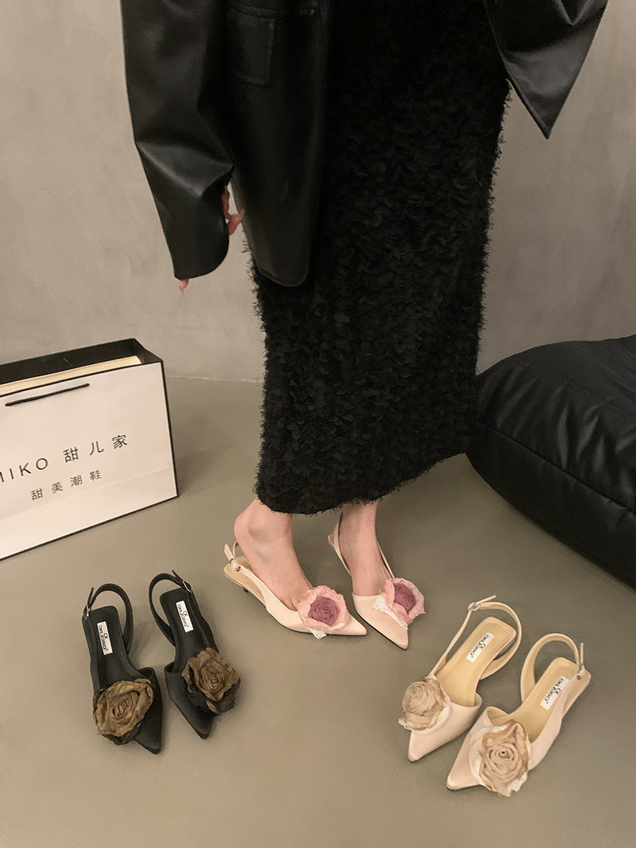 French Fairy Wind Black Baotou Sandals Women&#039;s Shoes 2024 New Spring and Summer Design Sense of Small Heel Evening Single Shoes