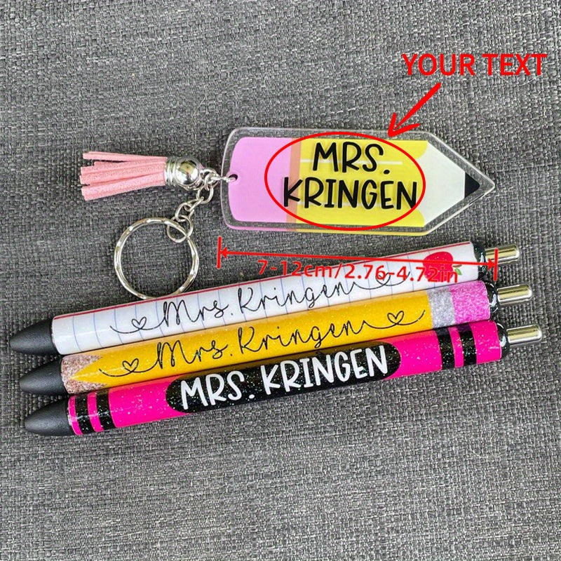 TEMU 1pc Customizable Acrylic Keychain For Women - & Colorful Tassel Pendant, Durable Christmas Thanksgiving Anniversary Gift For , Teachers, Her,