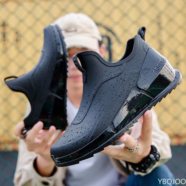 New 2022 Men&#039;s Outdoor Non-slip Hiking Shaxi Rain Boots Black Work Durable Waterproof Rubber Fishing Shoes 198b
